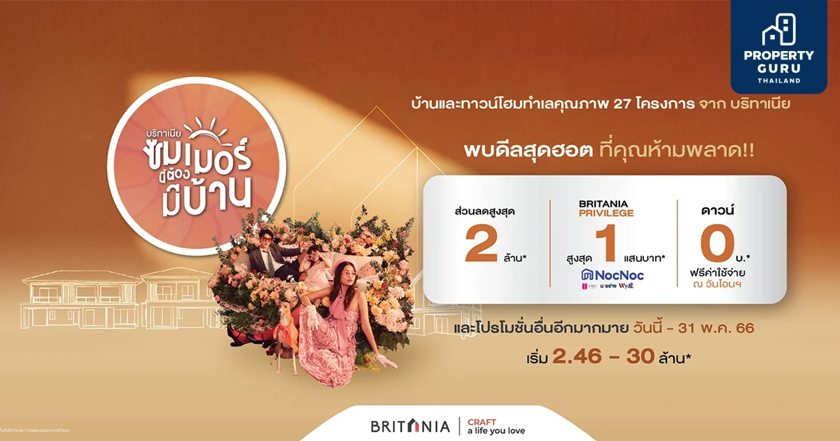 บริทาเนีย จับมือ NocNoc ส่งแคมเปญ "บริทาเนียซัมเมอร์นี้ ต้องมีบ้าน" มอบส่วนลดสูงสุด 2 ลบ.*