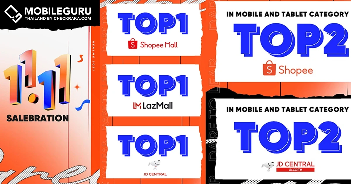 realme ขึ้นแท่นแบรนด์ใหญ่ในอุตสาหกรรมสมาร์ตโฟน หลังครองแชมป์อันดับ 1 ตลาดอีคอมเมิร์ซ ในแคมเปญ 11.11 realme MEGA SALES