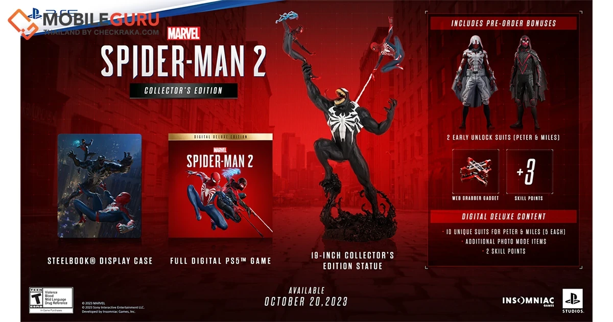 Marvel’s Spider-Man 2 ประกาศวางจำหน่ายบน PS5 เท่านั้น ตั้งแต่วันที่ 20 ตุลาคม ศกนี้
