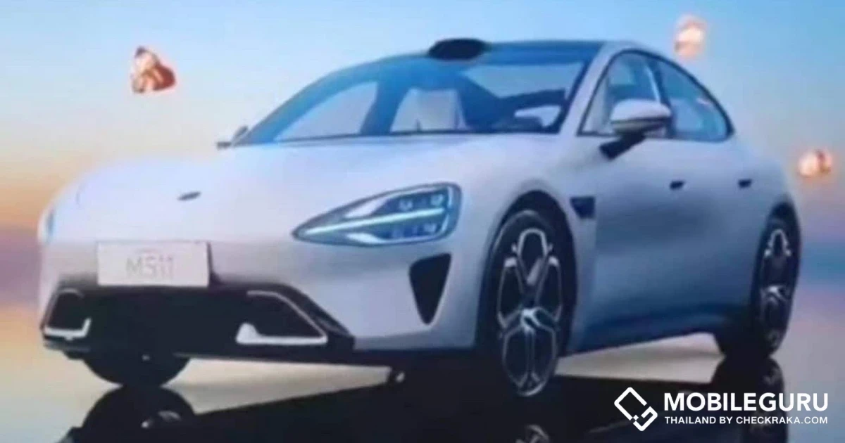 เผยภาพของ Xiaomi MS11 รถยนต์ไฟฟ้ารุ่นแรกของแบรนด์ ทรงซีดาน 4 ประตู พร้อม Panoramic Glass Roof