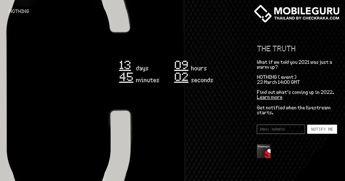 Nothing เตรียมกางโรดแมปปี 2022 เผยแผนเปิดตัวผลิตภัณฑ์ของแบรนด์ 23 มีนาคมนี้