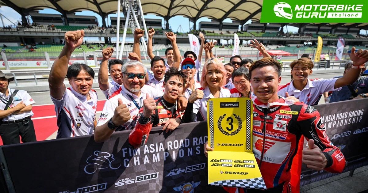 ทัพนักแข่ง ฮอนด้า เรซซิ่ง ไทยแลนด์ เก็บแต้มต่อเนื่อง ศึกเอเชีย โร้ด เรซซิ่ง สนาม 2 ที่มาเลเซีย
