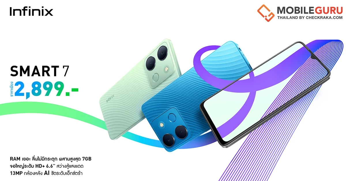 Infinix เปิดตัวมือถือรุ่นใหม่ SMART 7 แรมเยอะจุใจ แบตฯ อึด เล่นลื่น เร็วสุด ในราคาคุ้มค่าเพียง 2,899 บาท