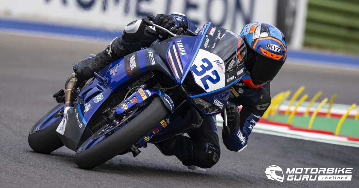 ไอเดีย-กฤตภัทร คว้าดับเบิลโพเดียมจากรายการ Yamaha R3 bLU cRU European Championship ที่อิตาลี