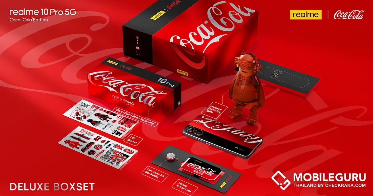 realme จับมือ Coca-Cola สร้างปรากฏการณ์ Co-branding สุดปังกับแบรนด์ยักษ์ใหญ่ระดับโลก เปิดตัวสมาร์ตโฟนรุ่นลิมิเต็ด realme 10 Pro 5G Coca-Cola® Edition ในราคาเพียง 11,999 บาท ห้ามพลาดมีเพียง 1,000 ชุด ในประเทศไทยเท่านั้น!