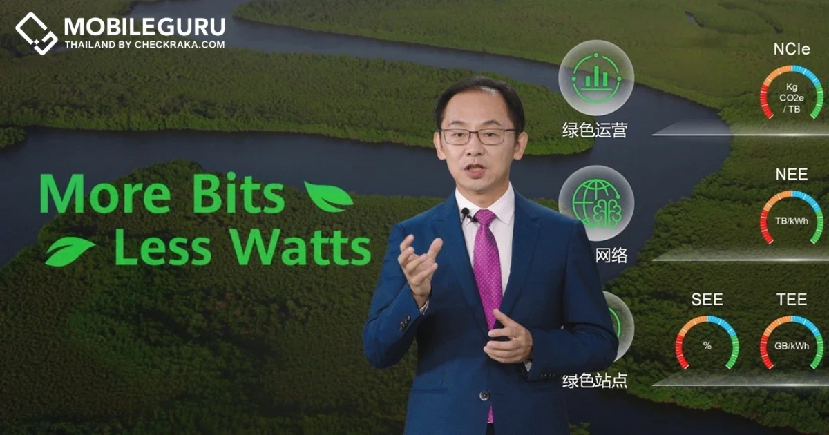 ไรอัน ติง กรรมการบริหารของหัวเว่ย และประธานกลุ่มธุรกิจผู้ให้บริการโทรคมนาคม กล่าวสุนทรพจน์ในหัวข้อ "สร้างคุณค่าใหม่ด้วย ICT เพื่อสิ่งแวดล้อม"