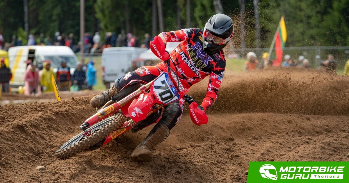 รูเบน เฟอร์นานเดซ ต่อสู้เกมยากสุดมันส์ บิด Honda CRF450R คว้าโฮลช็อตพร้อมโพเดียม MXGP 2023 ที่ลัตเวีย
