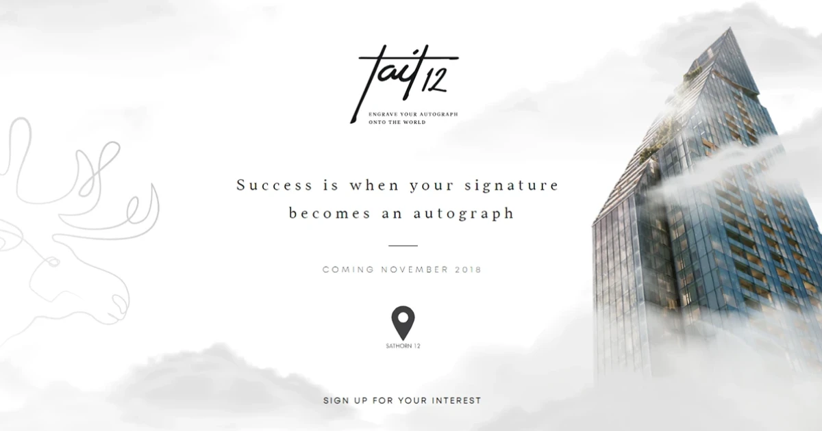 Raimonland ร่วมทุน Tokyo Tatemono เปิดตัว "Tait 12" พรีเมียมคอนโดทำเล "สีลม" ลงทะเบียนได้แล้ววันนี้