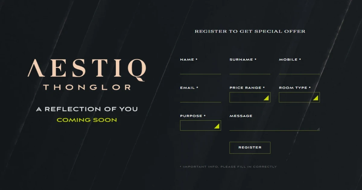 เรียลแอสเสท เตรียมเปิดตัวคอนโด "เอสทีค ทองหล่อ" Luxury Condo ย่านทองหล่อ ลงทะเบียนได้แล้ววันนี้