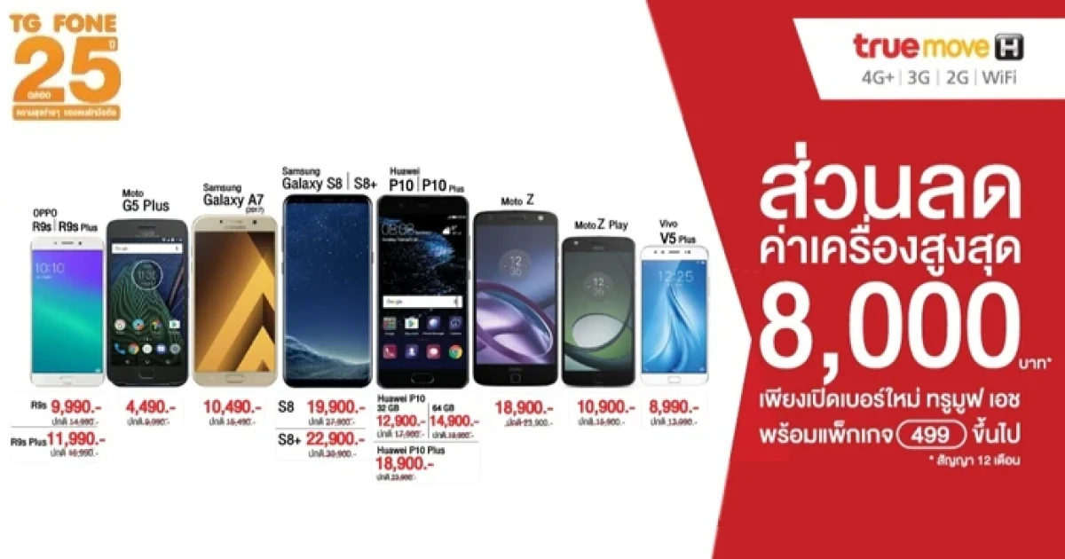 Truemove H จัดโปรโมชั่นเด็ด ลดสูงลด 8,000 บาท เมื่อซื้อเครื่องพร้อมเปิดเบอร์ใหม่ ที่ TG Fone