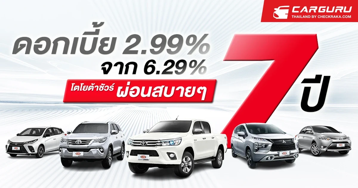 โตโยต้าชัวร์ กรุงไทย อัดโปรโมชัน ช็อควงการรถยนต์มือสอง ตั้งแต่วันนี้-30 มิถุนายนนี้เท่านั้น