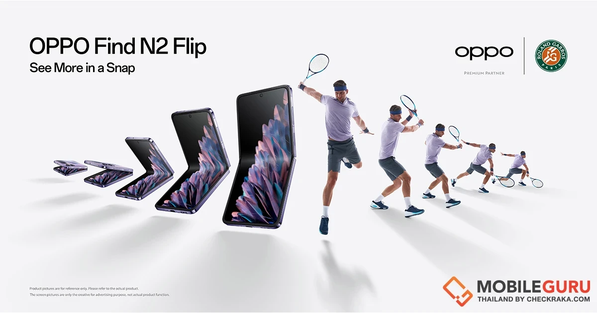 OPPO Find N2 Flip เก็บทุกโมเมนต์สำคัญ พร้อมสัมผัสประสบการณ์ใหม่ใน Roland-Garros 2023