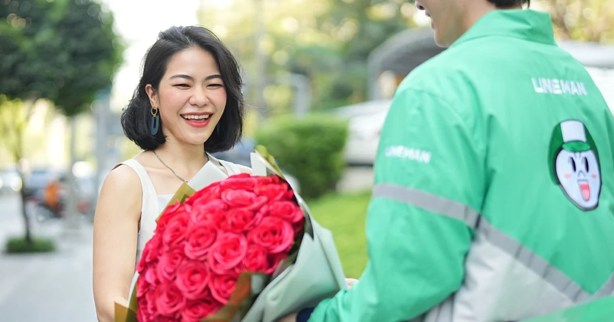 วาเลนไทน์ลดทั้งแอปฯ LINE MAN MART ร่วมเป็นสื่อรัก ส่งของขวัญ-ดอกไม้ พร้อมแปลงโฉมกล่องสีชมพูสุดใจฟู