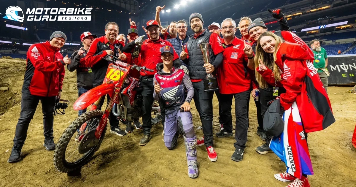 Honda คว้าชัย Indianapolis 450 Triple Crown โดย เจ็ตต์ ลอว์เรนซ์ บิด CRF450R เหมาวินเนอร์ ในศึก AMA Supercross 2024 สนามที่ 10 อเมริกา