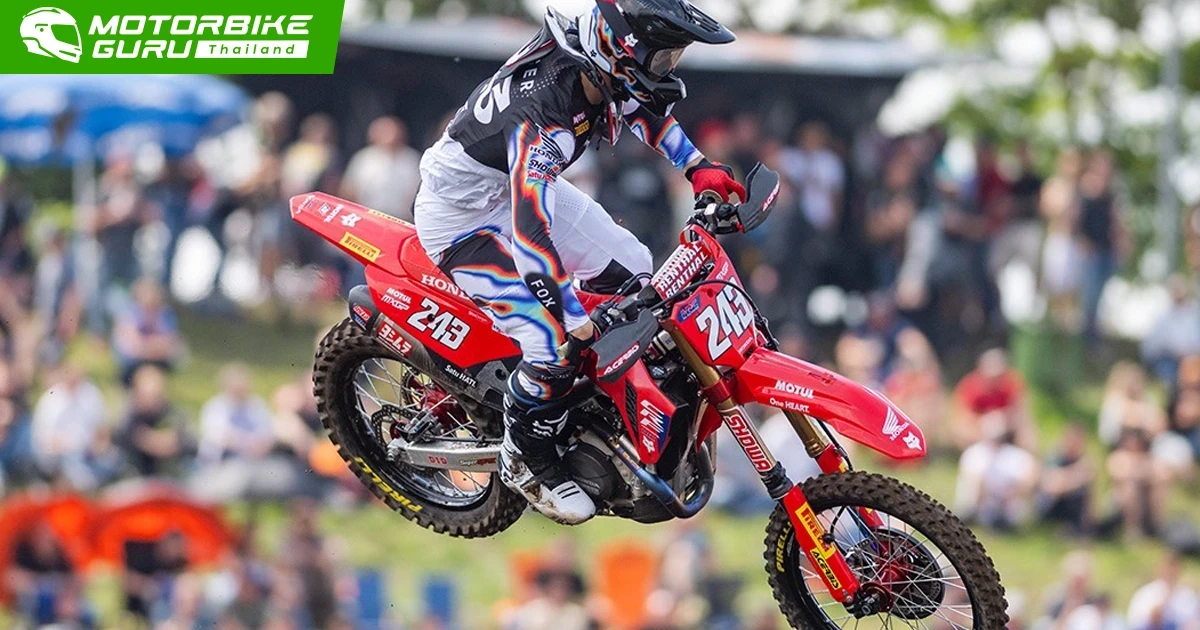 ทิม ไกเซอร์ บิด Honda CRF450R คว้าดับเบิ้ลโพเดียม ลุ้นแชมป์ฤดูกาล ศึก MXGP 2024 ที่เยอรมนี