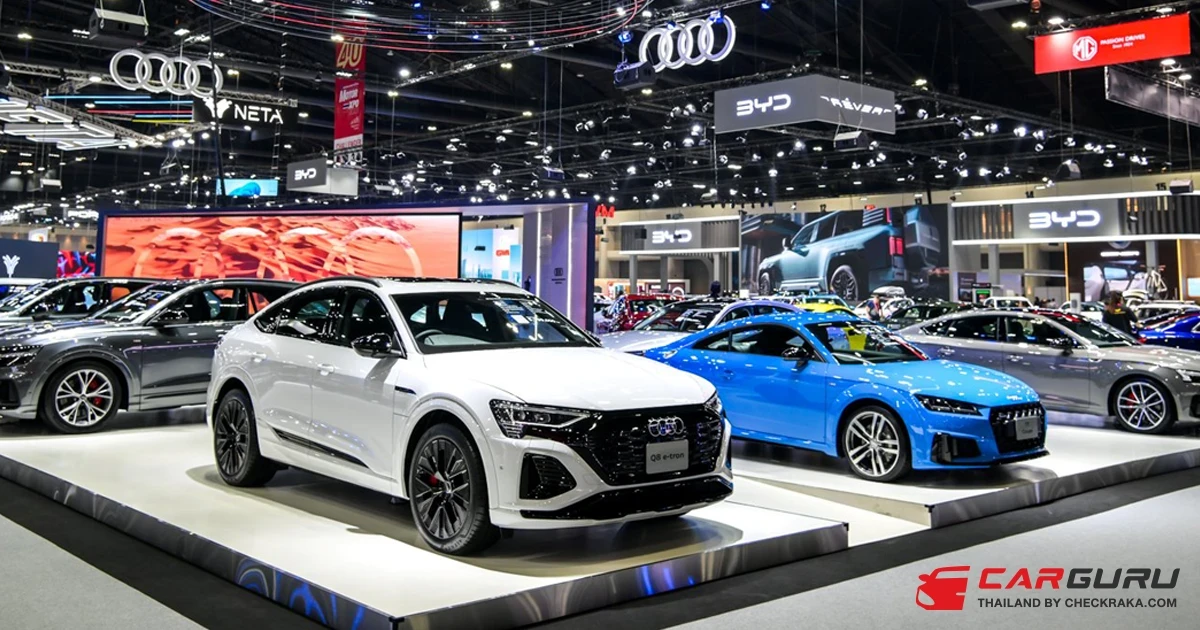 Audi จัดแสดงรถครอบคลุมหลากหลายเซกเมนต์  พร้อมอัดโปรฯแรง 3 ดีล สุดพิเศษ ดาวน์ 0 บาท พร้อมผ่อนดอกเบี้ย 0% หรือเลือกผ่อนดอกเบี้ย 0% สูงสุด 6 ปี หรือฟรีประกันภัยชั้นหนึ่ง 5 ปี ทีบูธในงาน Motor Expo 2023