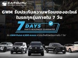 GWM ออกแคมเปญ “รับประกันความพร้อมของอะไหล่ภายใน 7 วัน” สร้างความเชื่อมั่นให้ลูกค้าในระยะยาว เร่งเครื่องสู่เป้าหมายแบรนด์รถยนต์จีนอันดับ 1 ด้านบริการหลังการขายในไทย