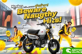 New Honda Monkey สีใหม่ Moonlit Silver ภายใต้คอนเซปต์ BEWARE NAUGHTY HITS! สะกดทุกสายตาด้วยความซนสุดคลาสสิก ในราคา 99,700 บาท ที่ CUB House ทั้ง 16 สาขาทั่วประเทศ
