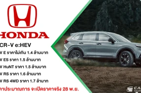 NEW HONDA CR-V e:HEV เพิ่ม Blind Spot Information และ Cross Traffic Monitor ทุกรุ่นย่อย และหลากฟีเจอร์ล้ำสมัย ด้วยราคาประมาณการเริ่มต้นไม่เกิน 1.4 ล้านบาท เปิดจองสิทธิ์แล้ววันนี้กับโปรแรง! ก่อนเปิดราคาอย่างเป็นทางการ 28 พ.ย.นี้