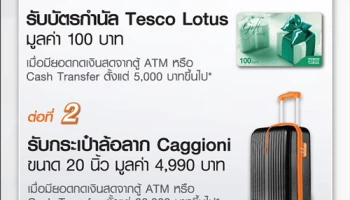 รับของกำนัลพิเศษ 2 ต่อ สำหรับลูกค้าที่สมัครบัตรสินเชื่อบุคคล FLASH Plus ตั้งแต่วันนี้ - 31 ธ.ค. 61