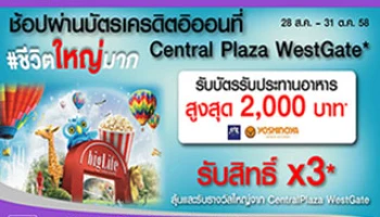 ช้อปผ่านบัตรเครดิตอิออน ที่เซ็นทรัลพลาซา เวสต์เกต #ชีวิตใหญ่มาก