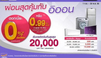 ผ่อนสุดคุ้มกับอิออน เมื่อซื้อเครื่องใช้ไฟฟ้า ไอที และโทรศัพท์มือถือ ที่ Power Mall ถึง 30 พ.ย. 60