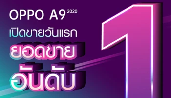 ฮอตสุด ฉุดไม่อยู่! OPPO A9 2020 ยอดขายถล่มทลายเข้าสู่อันดับ 1 ตั้งแต่วันแรกที่เปิดขาย