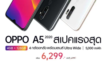 OPPO A5 2020 สมาร์ทโฟนรุ่น 4GB+128GB ราคาพิเศษต้อนรับปีใหม่ เพียง 6,299 บาท!