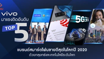 Vivo ติดอันดับท็อป 5 แบรนด์สมาร์ตโฟนยอดขายสูงสุดในโลก พิสูจน์แบรนด์คุณภาพ ครองใจผู้ใช้ทั่วโลก