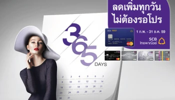 ลดเพิ่มทุกวัน ไม่ต้องรอโปร สูงสุด 15% ที่ห้างสรรพสินค้าที่ร่วมรายการ กับบัตรเครดิต SCB