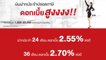ออมเงินสบายใจ ไม่เสียภาษี รับดอกเบี้ยสูงกับธนาคารไอซีบีซี (ไทย)