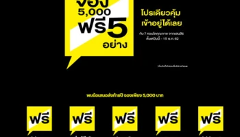 "แสนสิริ" ส่งแคมเปญคอนโดฯ ส่งท้ายปี 62 "จอง 5,000 ฟรี 5 อย่าง*" กับ 7 คอนโดพร้อมอยู่