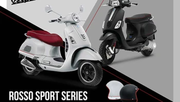 Vespa เปิดตัว "Vespa Rosso Sport Series" โดดเด่นด้วยรูปลักษณ์สปอร์ต หรูหราสไตล์มินิมอล