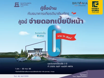 KKP HOMELOAN X Britania กู้ปีนี้ จ่ายดอกเบี้ยปีหน้า ดอกเบี้ยพิเศษ 0% นาน 12 เดือน