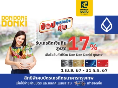 สิทธิพิเศษบัตรเครดิตธนาคารกรุงเทพ ช้อปซูเปอร์ฯคุ้ม แลกรับเครดิตเงินคืนสูงสุด 17%