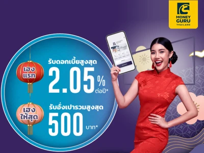 ตรุษจีนนี้ เฮงทั้งเดือน เมื่อเปิดบัญชีเงินฝากออนไลน์ KKP รับดอกเบี้ยสูงสุด 2.05 % ต่อปี พรัอมรับอั่งเปารวมมูลค่า 500 บาท*