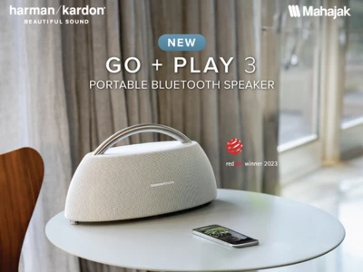 NEW!! HARMAN KARDON GO + PLAY 3 ลำโพง BLUETOOTH ดีไซน์หรูหราเฉพาะตัว ด้วยวัสดุรีไซเคิลสุดพรีเมียม การันตีด้วยรางวัล REDDOT WINNER 2023