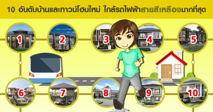 10 อันดับบ้านเดี่ยว ทาวน์เฮ้าส์/ทาวน์โฮมใหม่ที่ขายอยู่ ใกล้รถไฟฟ้าสายสีเหลือง มากที่สุด