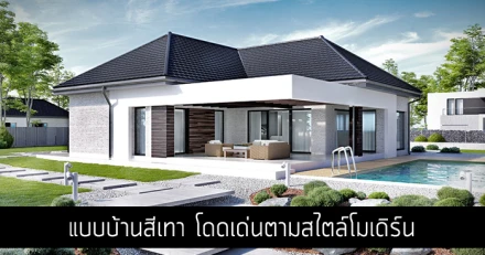 แบบบ้านสีเทา โดดเด่นตามสไตล์โมเดิร์น