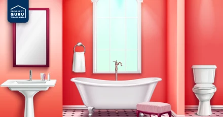 20 แบบ แต่งห้องน้ำสีแดง แต่งแบบไหนให้สดใส น่าใช้