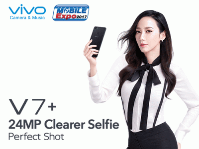 Vivo V7+ สมาร์ทโฟนไร้ขอบ กล้องหน้า 24MP วางจำหน่ายในงาน Thailand Mobile EXPO 2017