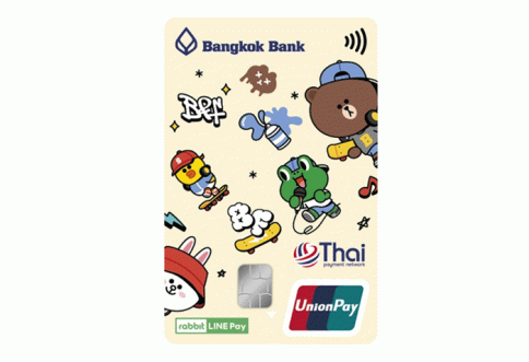 บัตรเดบิตบีเฟิสต์ สมาร์ท แรบบิท ไลน์ เพย์ (Be1st Smart Rabbit Line Pay Debit Card)-ธนาคารกรุงเทพ (BBL)