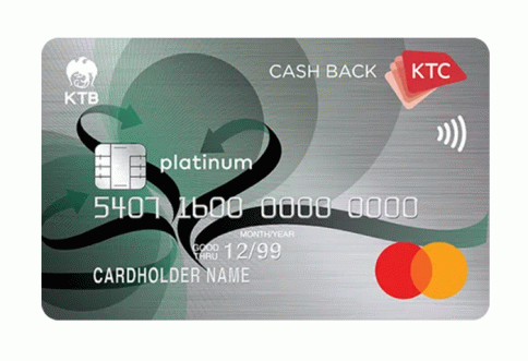 บัตรเครดิต KTC CASH BACK PLATINUM MASTERCARD บัตรกรุงไทย (KTC)