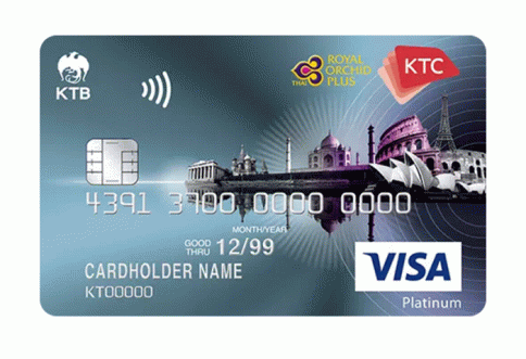 บัตรเครดิต KTC - Royal Orchid Plus Visa Platinum บัตรกรุงไทย (KTC)