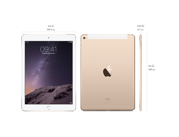 APPLE iPad Air 2 WiFi + Cellular 16GB แอปเปิล ไอแพด แอร์ 2 ไวไฟ พลัส เซลลูล่า 16GB : ภาพที่ 1