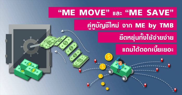 Me Move และ Me Save คู่หูบัญชีใหม่ จาก Me By Tmb ยืดหยุ่นทั้งใช้จ่ายง่าย  แถมได้ดอกเบี้ยเยอะ | เช็คราคา.คอม